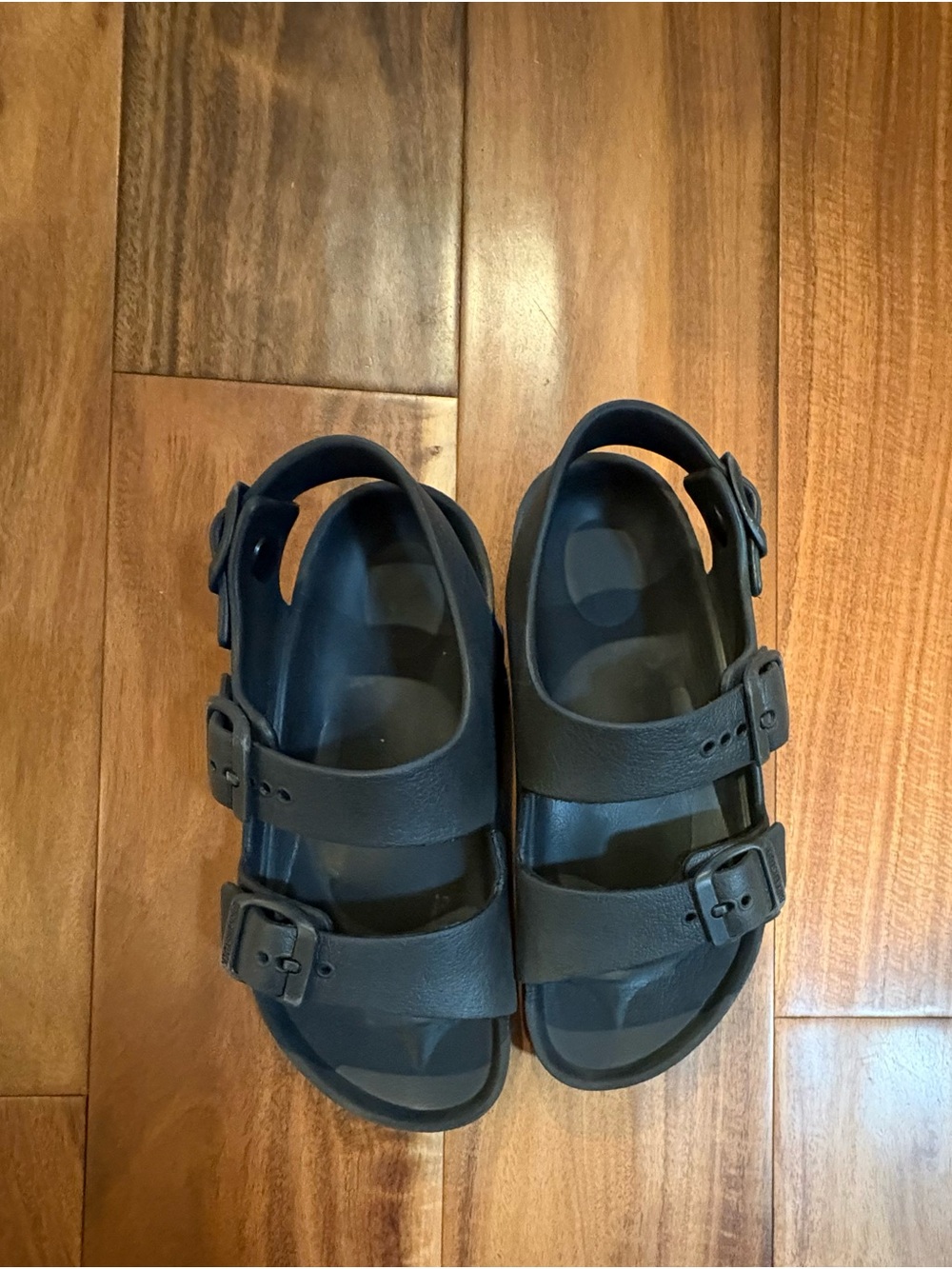 Birkenstock Black Double-Strap Kids Sandals with Buckles